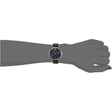 Emporio Armani Gianni T Bar Analog Blue Dial Black Leather Strap Watch For Women - AR1989 Buy Now By Emporio Armani