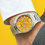 Citizen Tsuyosa Automatic Yellow Dial Silver Steel Strap Watch for Men - NJ0150-81Z Buy Now By Citizen