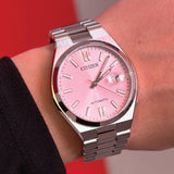 Citizen x Pantone Automatic Dreamy Pink Dial Silver Steel Strap Watch For Men - NJ0158-89X Buy Now By Citizen