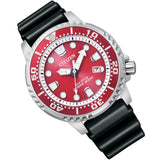 Citizen Eco Drive Promaster Marine Red Dial Black Rubber Strap Watch For Men - BN0159-15X Buy Now By Citizen