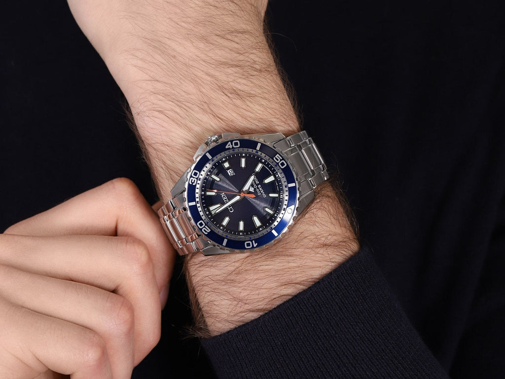 Citizen Promaster Marine Blue Dial Silver Steel Strap Watch For Men - BN0191-80L Buy Now By Citizen