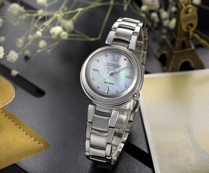 Citizen Eco Drive Silver Stainless Steel Strap Watch For Women - EM0331-52 Buy Now By Citizen