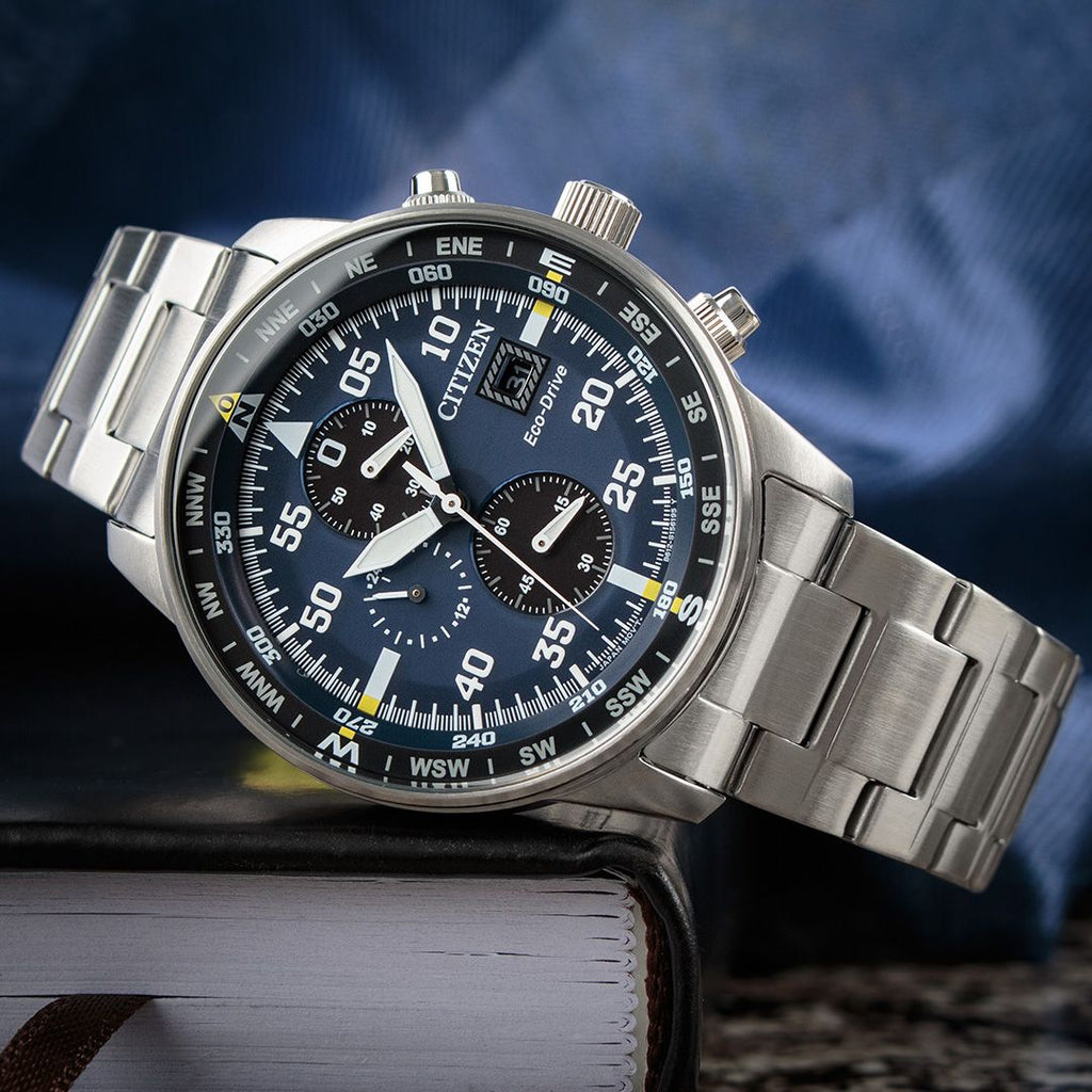 Citizen Eco Drive Chronograph Blue Dial Silver Stainless Steel Watch For Men - CA0690-88L Buy Now By Citizen