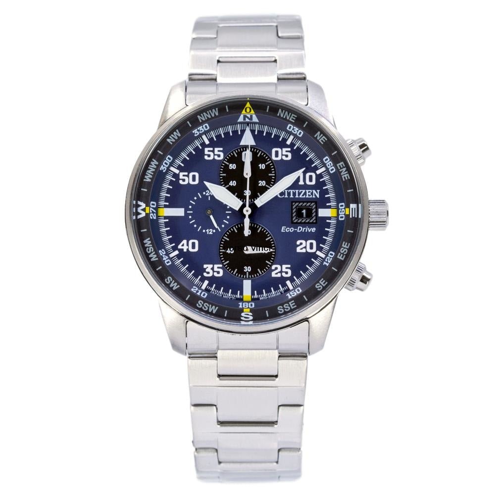 Citizen Eco Drive Chronograph Blue Dial Silver Stainless Steel Watch For Men - CA0690-88L Buy Now By Citizen