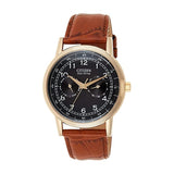Citizen Eco Drive Multi Function Day & Date Black Dial Brown Leather Strap Watch For Men - AO9003-08E Buy Now By Citizen