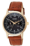Citizen Eco Drive Multi Function Day & Date Black Dial Brown Leather Strap Watch For Men - AO9003-08E Buy Now By Citizen