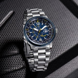 Citizen Promaster Nighthawk Eco Drive Navy Blue Dial Silver Steel Strap Watch For Men - BJ7006-56L Buy Now By Citizen