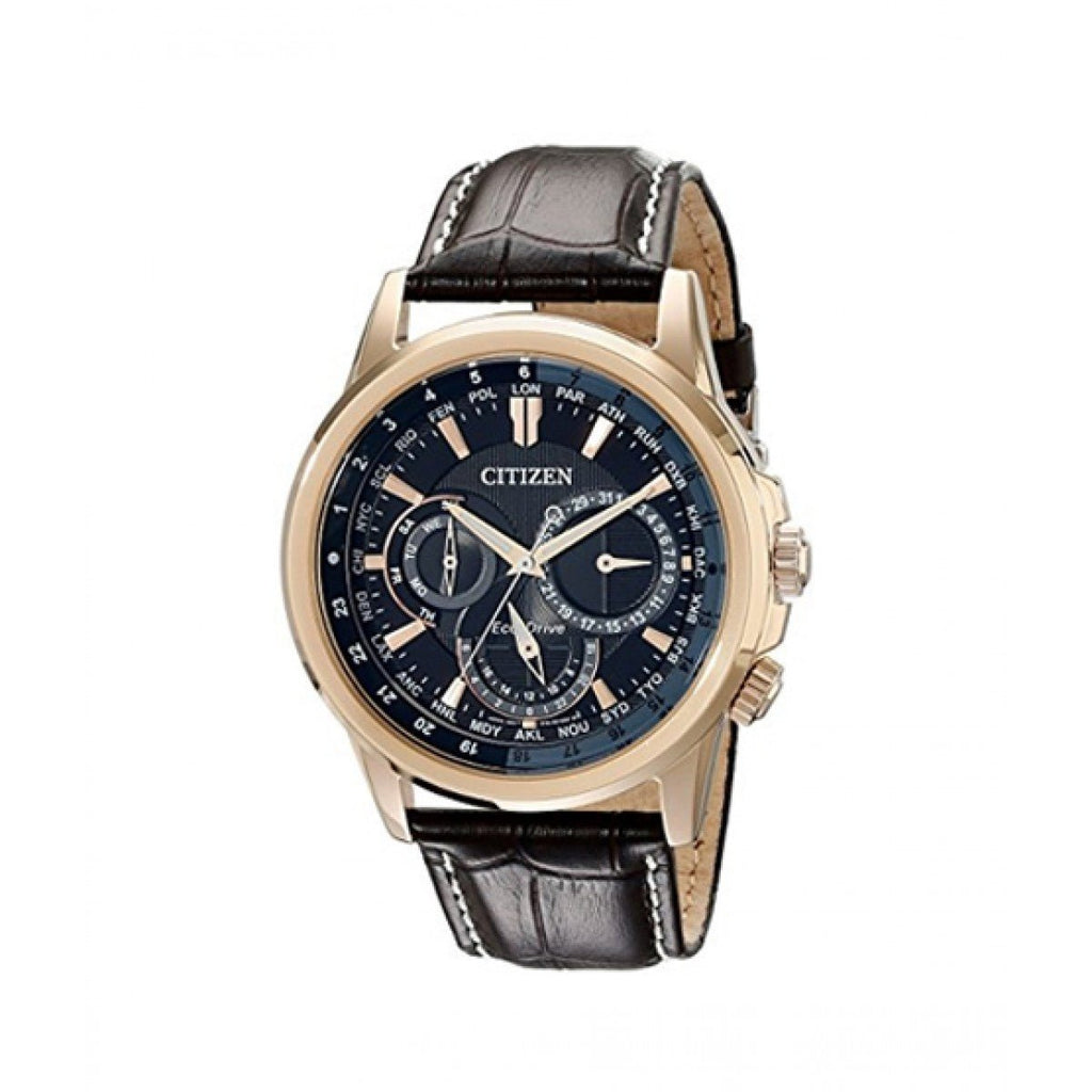 Citizen Eco Drive Calendrier Black Dial Brown Leather StrapWatch For Men - BU2023-12E Buy Now By Citizen