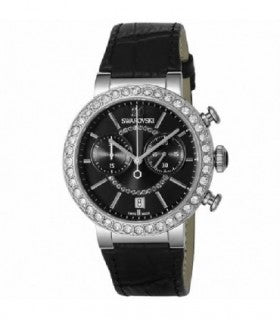 Swarovski Citra Sphere Chronograph Black Dial Black Leather Strap Watch for Women - 5027131 Buy Now By Swarovski