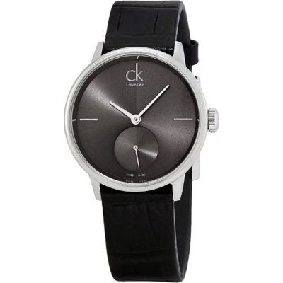 Calvin Klein Accent Black Dial Black Leather Strap Watch for Women - K2Y2Y1C3 Buy Now By Calvin Klein