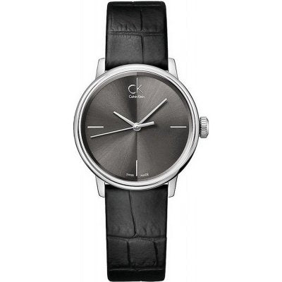 Calvin Klein Accent Black Dial Black Leather Strap Watch for Women - K2Y231C3 Buy Now By Calvin Klein