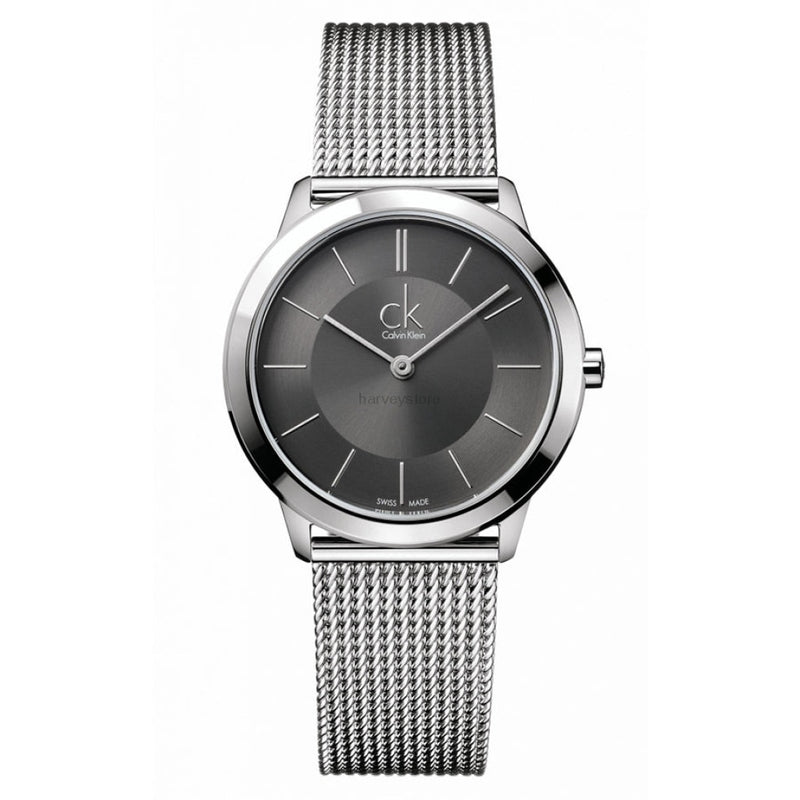 Calvin Klein Minimal Black Dial Silver Mesh Bracelet Watch for Women - K3M22123 Buy Now By Calvin Klein