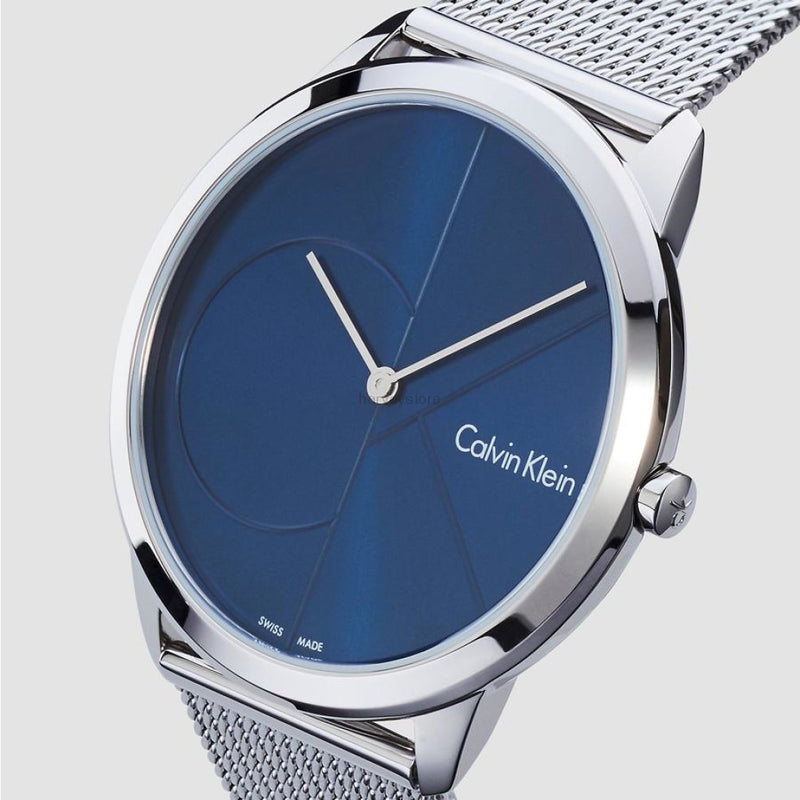 Calvin Klein Minimal Blue Dial Silver Mesh Bracelet Watch for Women - K3M2212N Buy Now By Calvin Klein