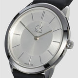 Calvin Klein Minimalist White Dial Black Leather Strap Watch for Men - K3M211C6 Buy Now By Calvin Klein