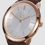 Calvin Klein Minimal White Dial Brown Leather Strap Watch for Women - K3M226G6 Buy Now By Calvin Klein