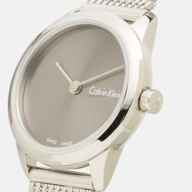Calvin Klein Minimal Grey Dial Silver Mesh Bracelet Watch for Women - K3M231Y3 Buy Now By Calvin Klein