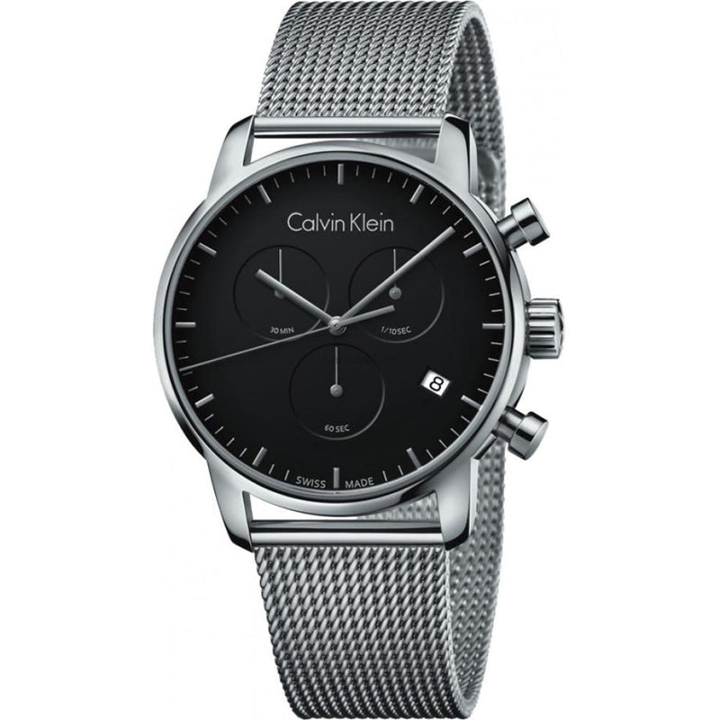 Calvin Klein City Chronograph Black Dial Silver Mesh Bracelet Watch for Men - K2G27121 Buy Now By Calvin Klein