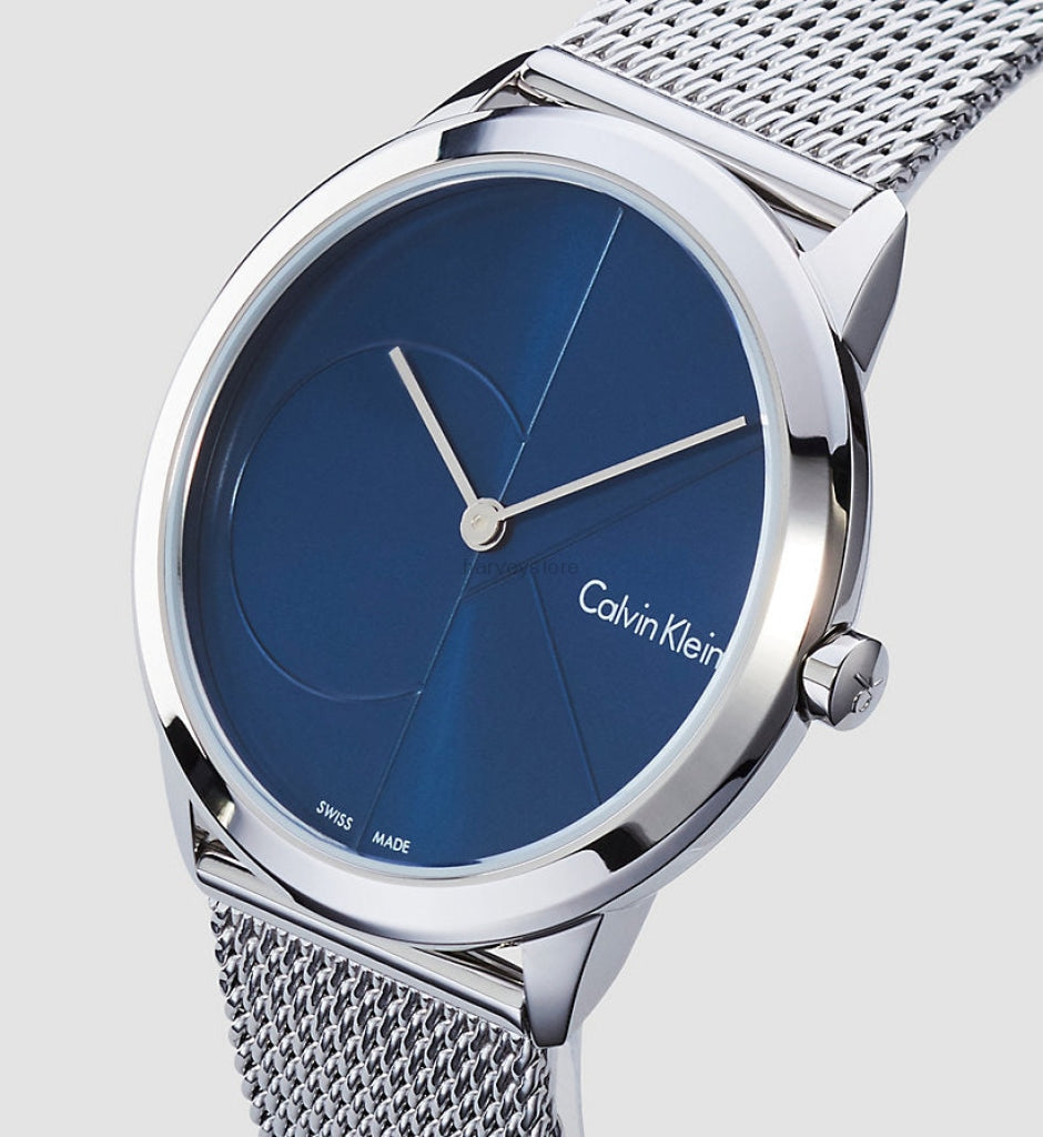 Calvin Klein Minimal Blue Dial Silver Mesh Bracelet Watch for Men - K3M2112N Buy Now By Calvin Klein