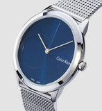 Calvin Klein Minimal Blue Dial Silver Mesh Bracelet Watch for Men - K3M2112N Buy Now By Calvin Klein