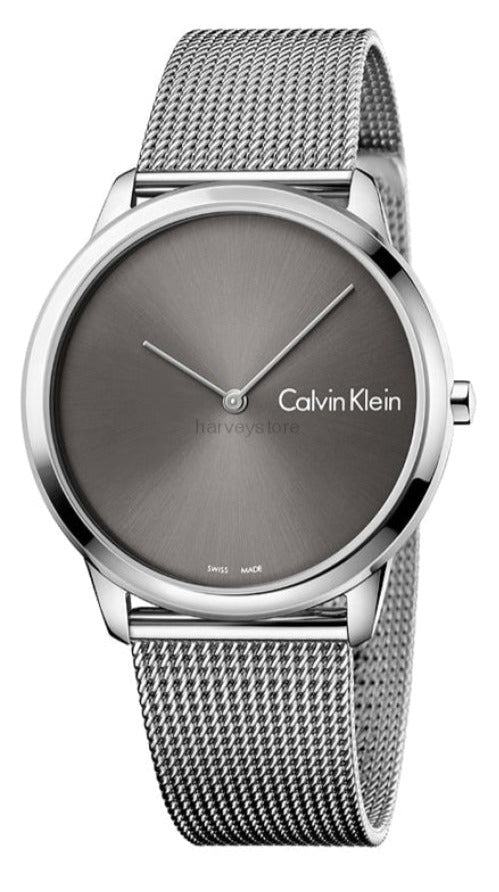 Calvin Klein Minimal Grey Dial Silver Mesh Bracelet Watch for Men - K3M211Y3 Buy Now By Calvin Klein