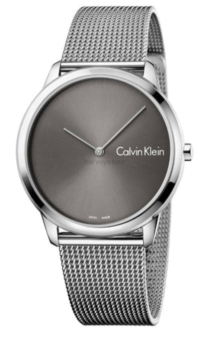 Calvin Klein Minimal Black Dial Silver Mesh Bracelet Watch for Men - K3M21123 Buy Now By Calvin Klein