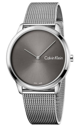 Calvin Klein Minimal Black Dial Silver Mesh Bracelet Watch for Men - K3M21123 Buy Now By Calvin Klein
