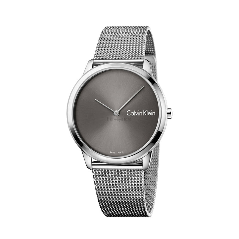 Calvin Klein Minimal Grey Dial Silver Mesh Bracelet Watch for Men - K3M211Y3 Buy Now By Calvin Klein