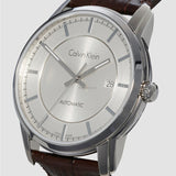 Calvin Klein Infinity Silver Dial Brown Leather Strap Watch for Men - K5S341G6 Buy Now By Calvin Klein