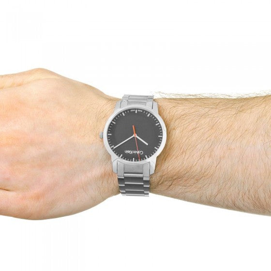 Calvin Klein City Black Dial Silver Steel Strap Watch for Men - K2G2G141 Buy Now By Calvin Klein