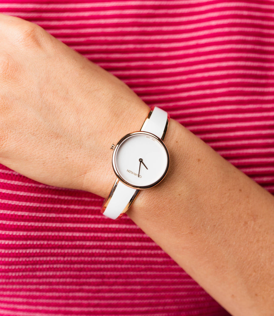 Calvin Klein Seduce White Dial Two Tone Steel Strap Watch for Women - K4E2N116 Buy Now By Calvin Klein