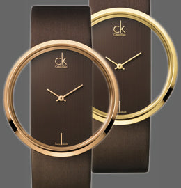 Calvin Klein Glam Transparent Dial Brown Leather Strap Watch for Women - K9423503 Buy Now By Calvin Klein