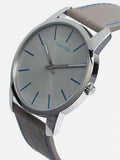 Calvin Klein City Silver Dial Grey Leather Strap Watch for Men - K2G211Q4 Buy Now By Calvin Klein