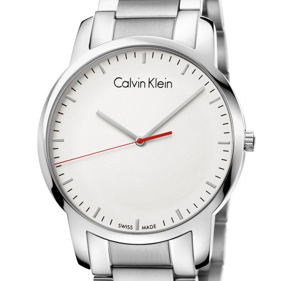 Calvin Klein City Quartz White Dial Silver Steel Strap Watch for Men - K2G2G1Z6 Buy Now By Calvin Klein