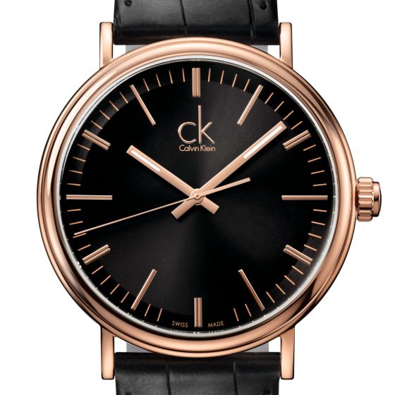 Calvin Klein Surround Black Dial Black Leather Strap Watch for Men - K3W216C1 Buy Now By Calvin Klein