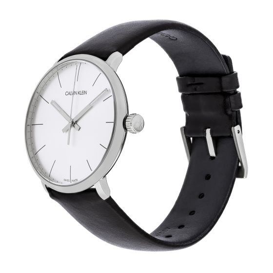 Calvin Klein High Noon Quartz White Dial Black Leather Strap Watch for Men - K8M211C6 Buy Now By Calvin Klein