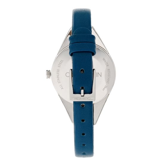 Calvin Klein Rebel Blue Silver Dial Blue Leather Strap Watch for Women - K8P231V6 Buy Now By Calvin Klein