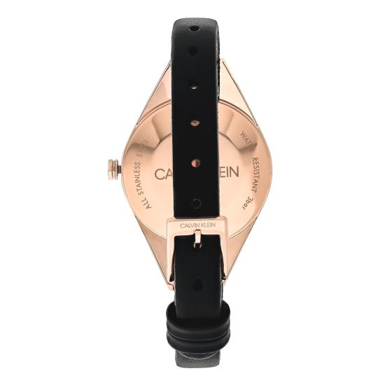 Calvin Klein Rebel Black Dial Black Leather Strap Watch for Women - K8P236C1 Buy Now By Calvin Klein