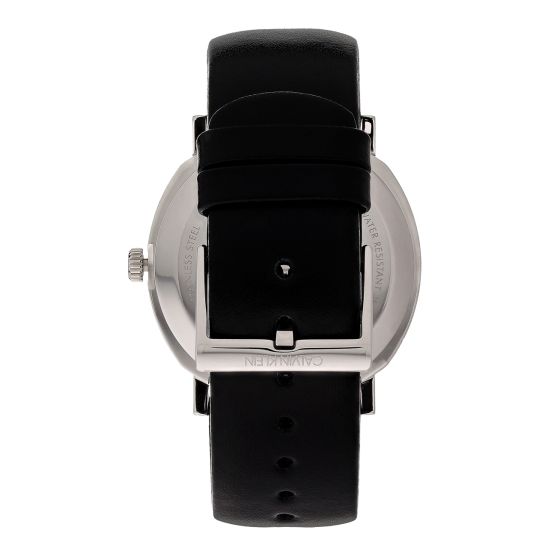 Calvin Klein Posh Silver Dial Black Leather Strap Watch for Men - K8Q311C6 Buy Now By Calvin Klein