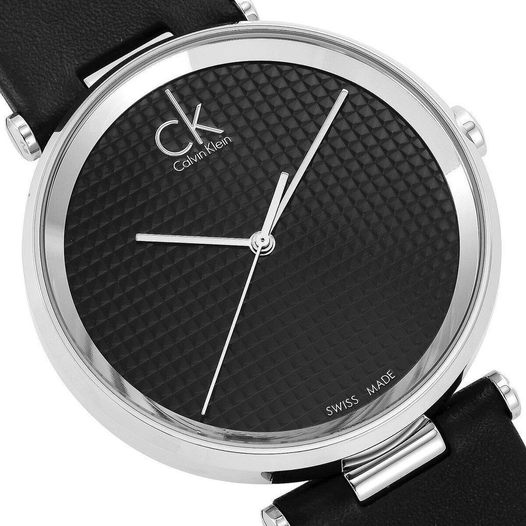 Calvin Klein Sight Black Dial Black Leather Strap Watch for Men - K1S21102 Buy Now By Calvin Klein