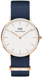 Daniel Wellington Classic Bayswater White Dial Navy Blue NATO Strap Watch For Women - DW00100279