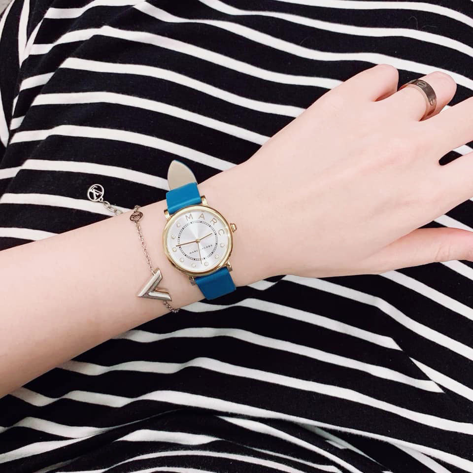 Marc Jacobs Roxy Silver Dial Green Leather Strap Watch for Women - MJ1633 Buy Now By Marc Jacobs