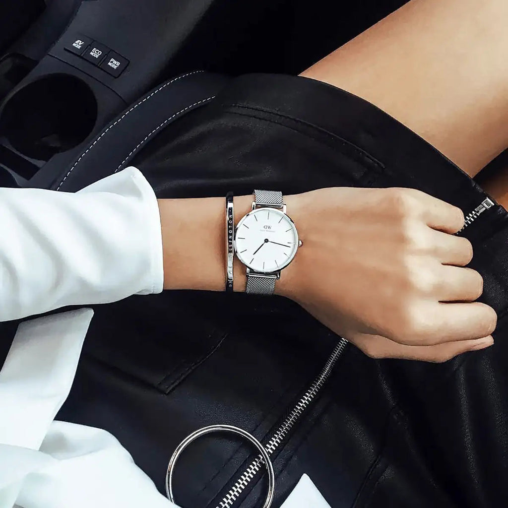 Daniel Wellington Petite Sterling White Dial Silver Mesh Bracelet Watch For Women - DW00100164 Buy Now By Daniel Wellington