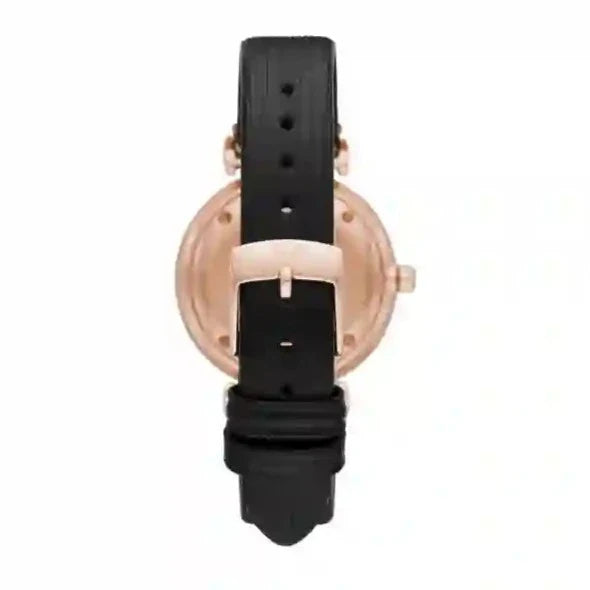 Emporio Armani Gianni T-Bar Mother of Pearl Dial Black Leather Strap Watch For Women - AR11295 Buy Now By Emporio Armani
