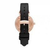Emporio Armani Gianni T-Bar Mother of Pearl Dial Black Leather Strap Watch For Women - AR11295 Buy Now By Emporio Armani
