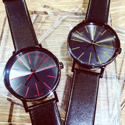 Calvin Klein Boost Black Dial Black Leather Strap Watch for Men - K7Y214CY Buy Now By Calvin Klein