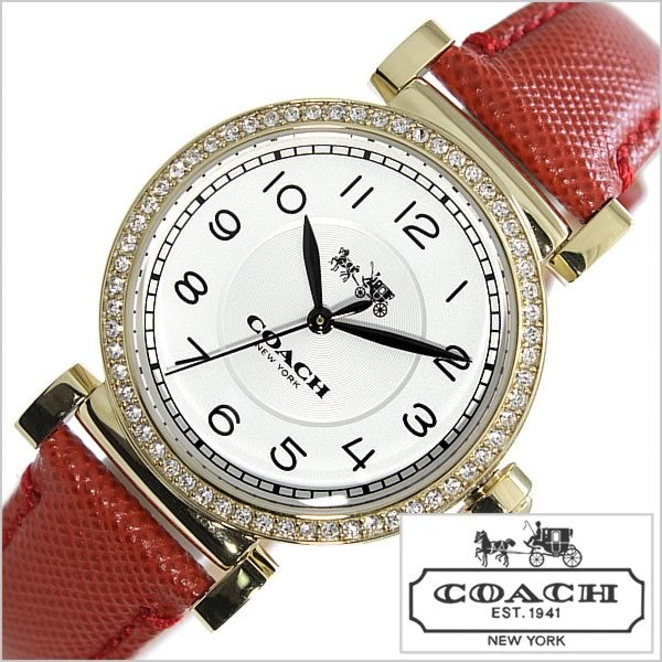 Coach Madison White Dial Red Leather Strap Watch for Women - 14502400 Buy Now By Coach