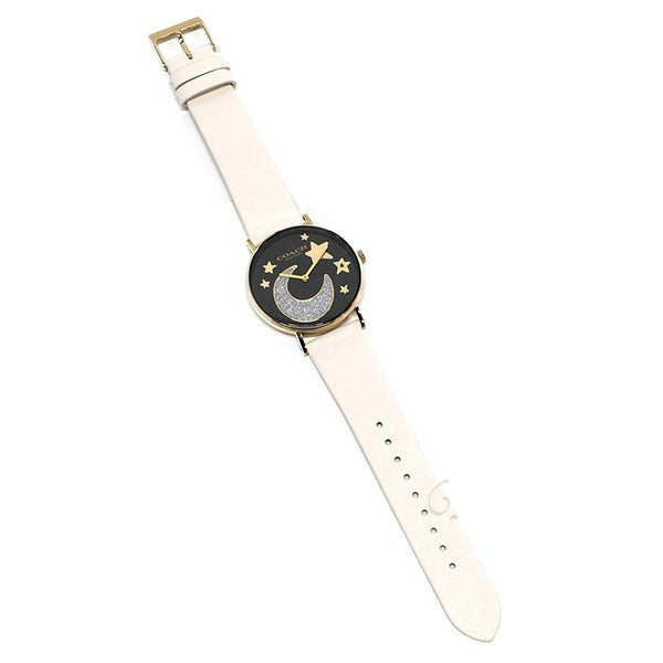 Coach Perry Black Dial White Leather Strap Watch for Women - 14503041 Buy Now By Coach