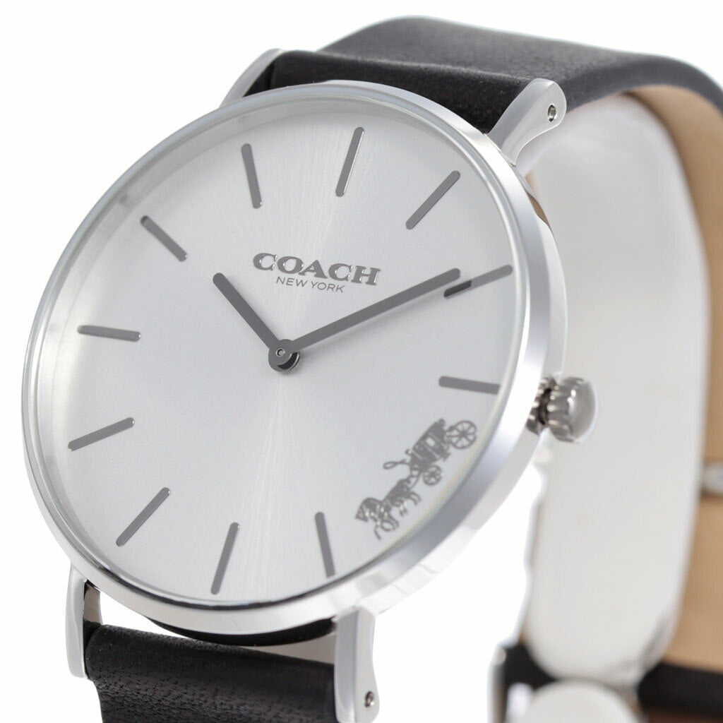 Coach Perry White Dial Black Leather Strap Watch for Women - 14503115 Buy Now By Coach