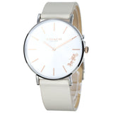 Coach Perry Silver DIal White Leather Strap Watch for Women - 14503116 Buy Now By Coach