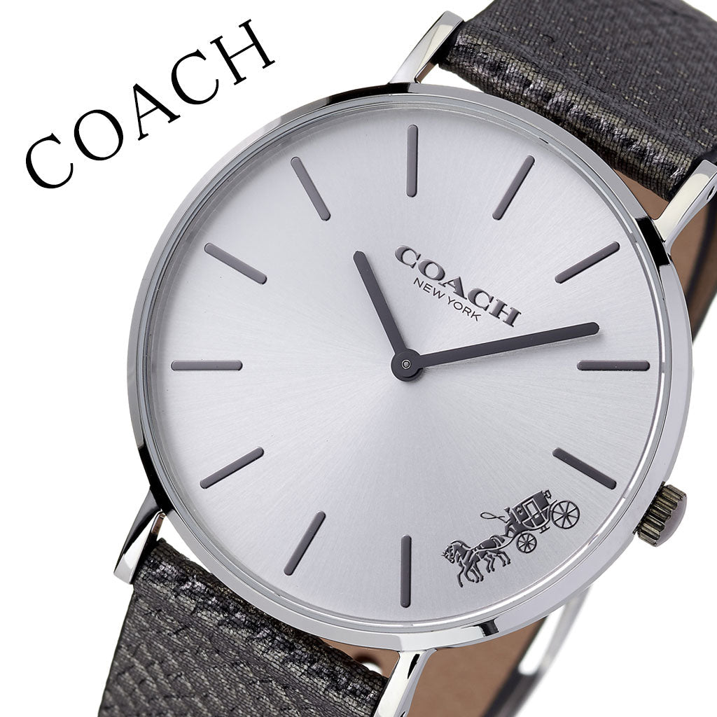 Coach Perry White Dial Grey Leather Strap Watch for Women - 14503155 Buy Now By Coach
